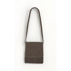 Y2K Boho Chic The Sak Crochet Crossbody Bag in Taupe Brown Hand-made